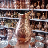 پارچ اردکی مسی سایز متوسط الماس تراش