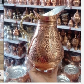 پارچ اردکی مسی الماس تراش سیاه قلم سایز 2 بزرگ