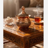 قندان گنبدی سیاه قلم رز گل برجسته
