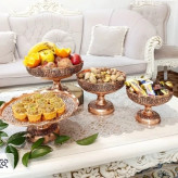 سرویس پذیرایی 4 تیکه مسی سیاه قلم گلبرگ درشت