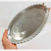دیس بیضی مسی سایز 1 پایه کوتاه گوشواره دار طول 34