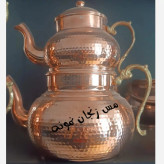 کتری قوری مسی چکشی دسته برنجی
