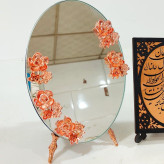 آینه مسی گلدار مسی ارتفاع 25 عرض 16 در مس زنجان نمونه
