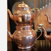 کتری و قوری مسی دسته برنجی
