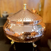 قندان سفینه ای مسی سایز 1 ازتفاع 10 دهانه 7 سانت