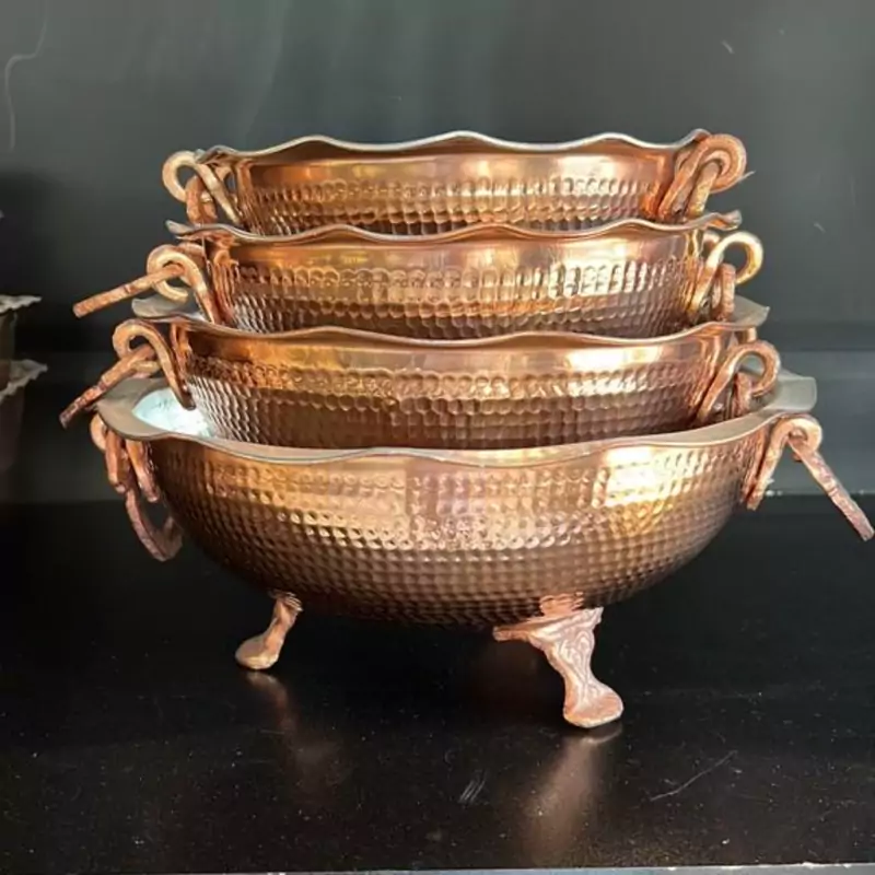کاسه 3 پایه گوشواره دار سایز 1 قطر 20 ارتفاع 10
