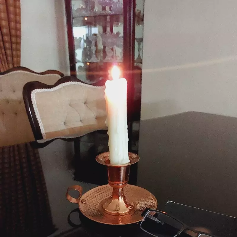 جا شمعی نانو شده ارتفاع 11 سانت دهانه 3.5 سانت در  مس سرای نمونه