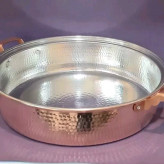 ماهی تابه دو دسته قطر 33 چکشی داخل قلع ضخیم و سنگین