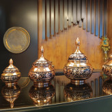 قندان مسی الماس تراش سایز 1 ارتفاع 10 سانت
