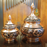 قندان مسی الماس تراش سایز 1 ارتفاع 10 سانت
