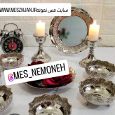 آینه و شمعدان مسی رز کروم گل برجسته قطر اینه کالا 21 ارتفاع شعمدان 12 و نیم در مس زنجان نمونه