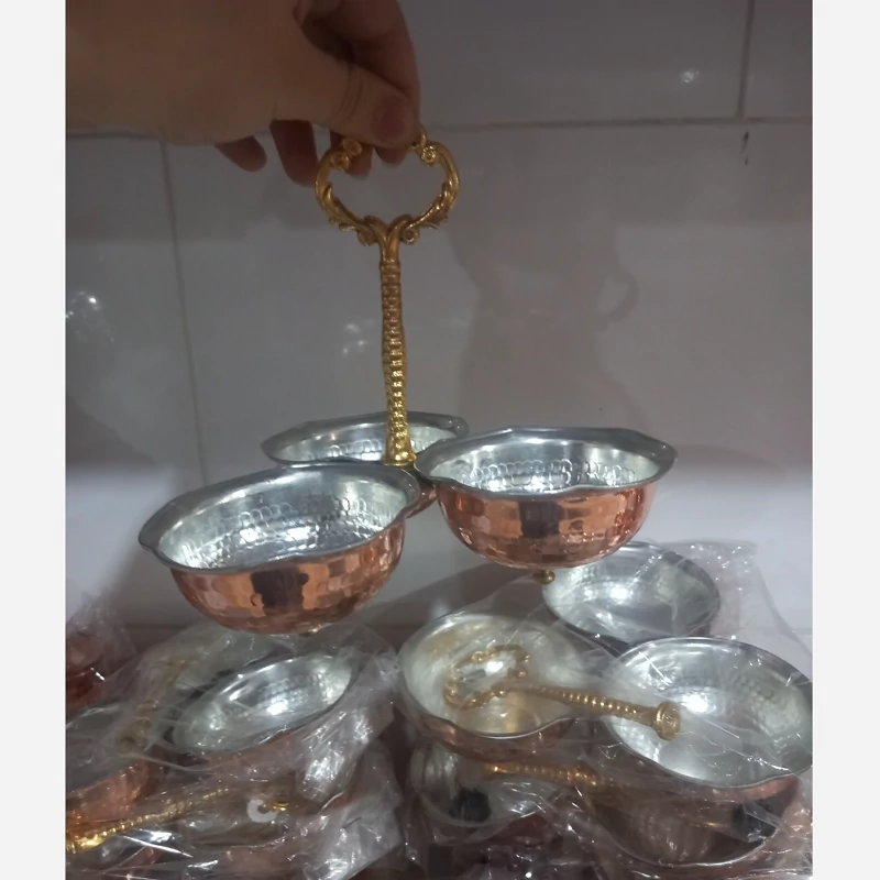 اردو خوری 3 تایی مسی دست ساز زنجان نانو