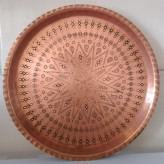 سینی گرد مسی قطر 22طرح دار زنجان نانو شده