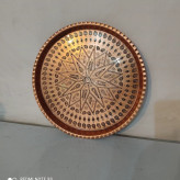 سینی گرد مسی طرح دار زنجان رنگ ثابت