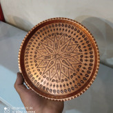سینی گرد مسی طرح دار زنجان رنگ ثابت