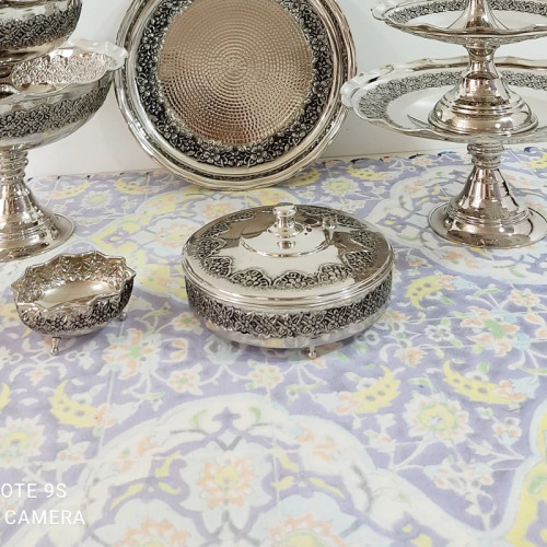گز خوری کروم مسی نانو شده قلم کاری زیبا براق و اعلا سه پایه دردار