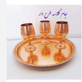 جام گلاسه شش عددی سایز بزرگ مسی نانو شده