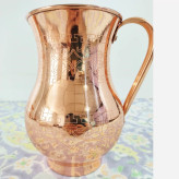 پارچ و شش لیوان تمام مسی طرح دار دست ساز زنجان رنگ ثابت