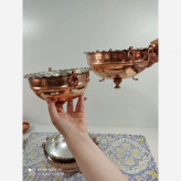 کاسه مسی آجیل خوری یا میوه خ قطر22گوشواره دار تمام مس
