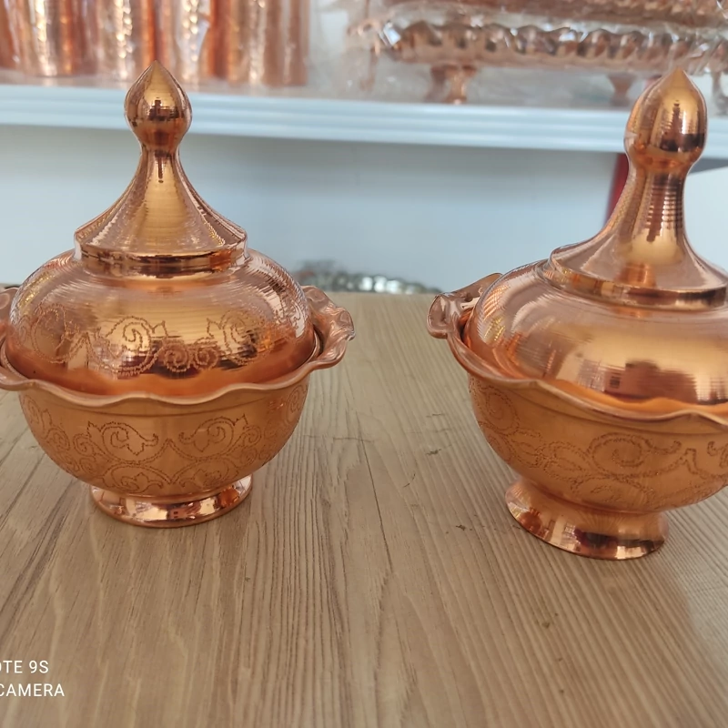 قندان تمام مس، طرح دار ، نانو شده  محصول زنجان