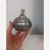 قندان مسی دوعددی کروم شده گلبرگ زیبا