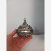 قندان مسی دوعددی کروم شده گلبرگ زیبا