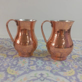 پارچ تمام مسی چکشی و طرح دار کمر باریک