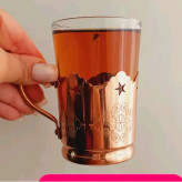 لیوان 6 عددی مس و شیشه جدید کار زیبا