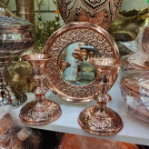 آینه و شمعدان گلبرگ سیاه قلم
