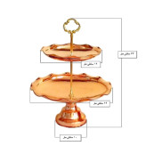 شیرینی خوری مسی مدل دو طبقه ابعاد در عکس