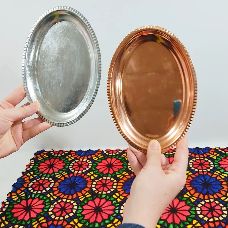 زیر استکانی یا سینی چای مسی زنجان رنگ ثابت ارسال رایگان